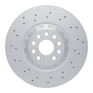 Audi S3 Brake Rotor (1) - Front - R1 Concepts - GeoSPEC Coated + Drilled - `22-`25